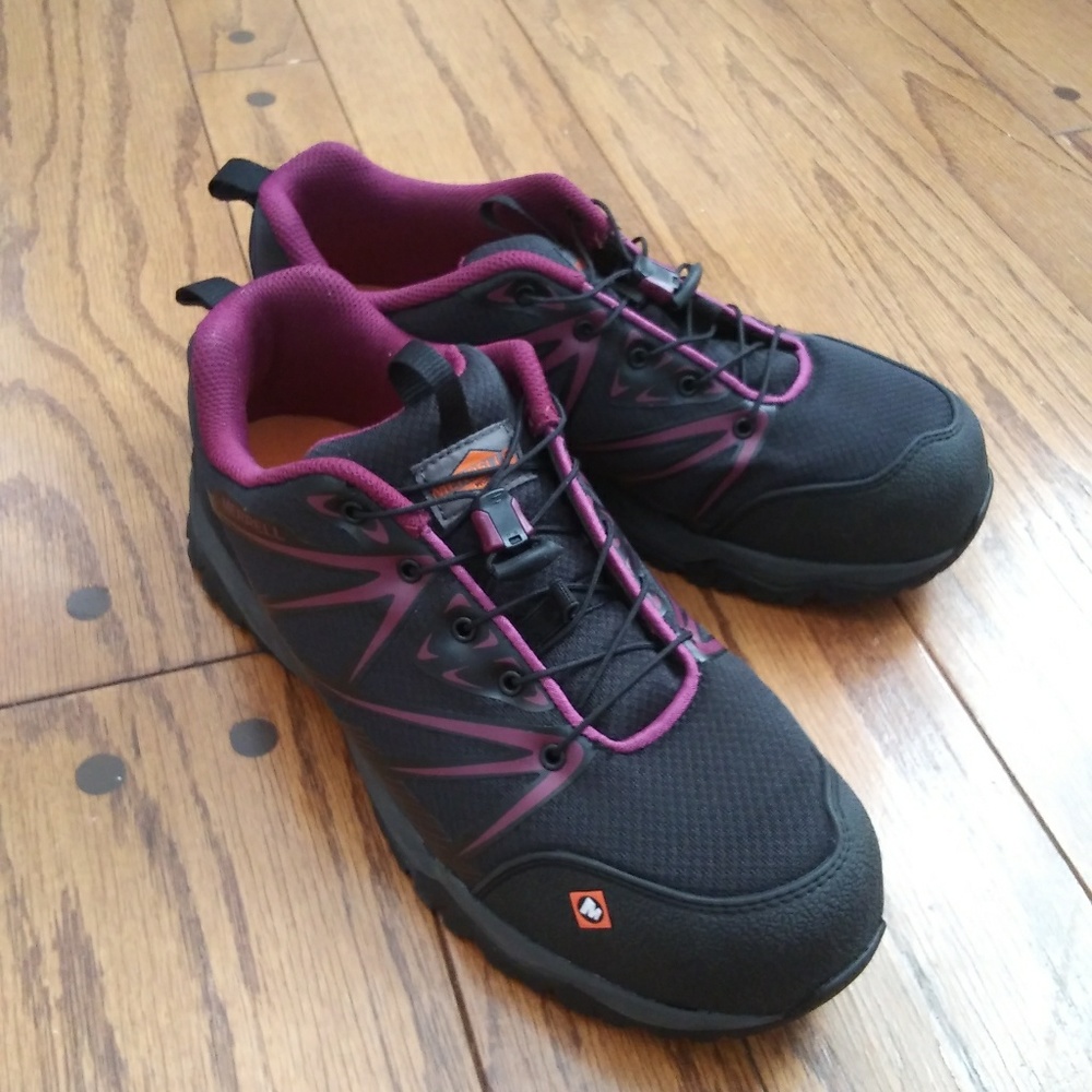 Merrill Fullbench Composite toe safety work shoes. Women 6.5. J15822